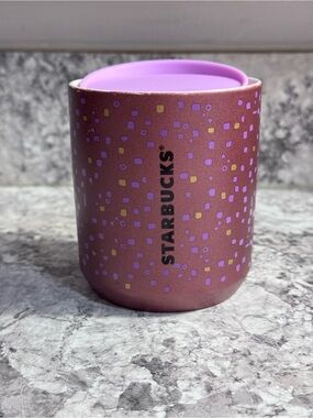 Starbucks Mauve Confetti 8oz Ceramic Travel Mug with Lid